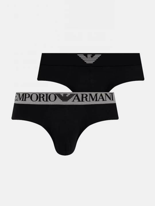 Obrázek produktu Emporio Armani Underwear slipy pánské bavlněné s elastanem 2-pack černá