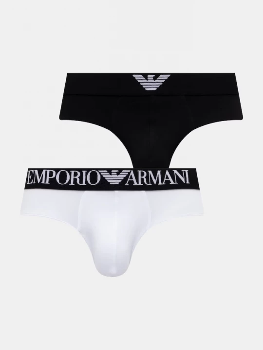 Obrázek produktu Emporio Armani Underwear slipy pánské bavlněné s elastanem 2-pack černá