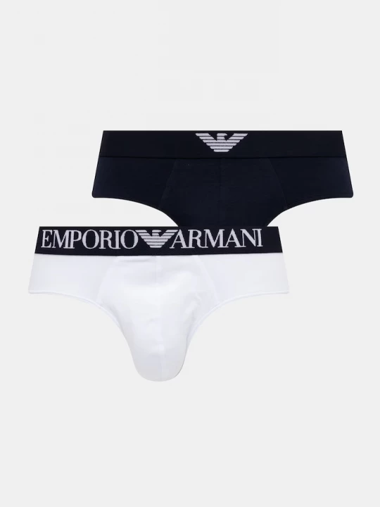 Obrázek produktu Emporio Armani Underwear slipy pánské bavlněné s elastanem 2-pack námořnická modř