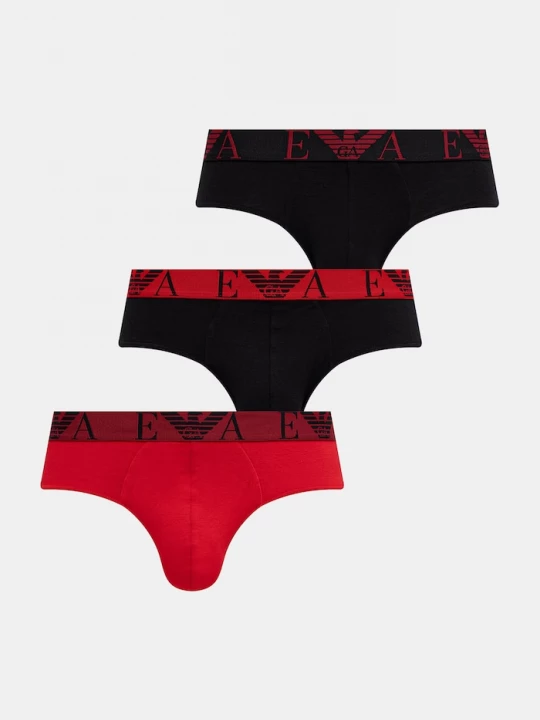 Obrázek produktu Emporio Armani Underwear slipy pánské bavlněné s elastanem 3-pack černá