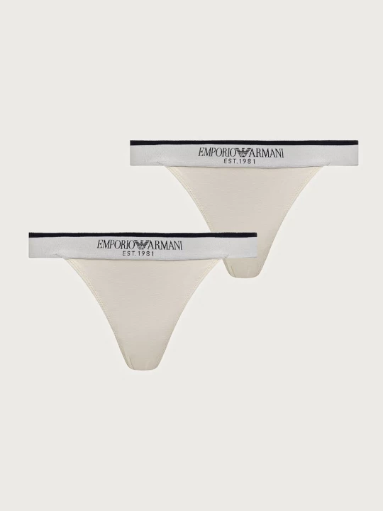Obrázek produktu Emporio Armani Underwear tanga dámské bavlněné s elastanem 2-pack béžová