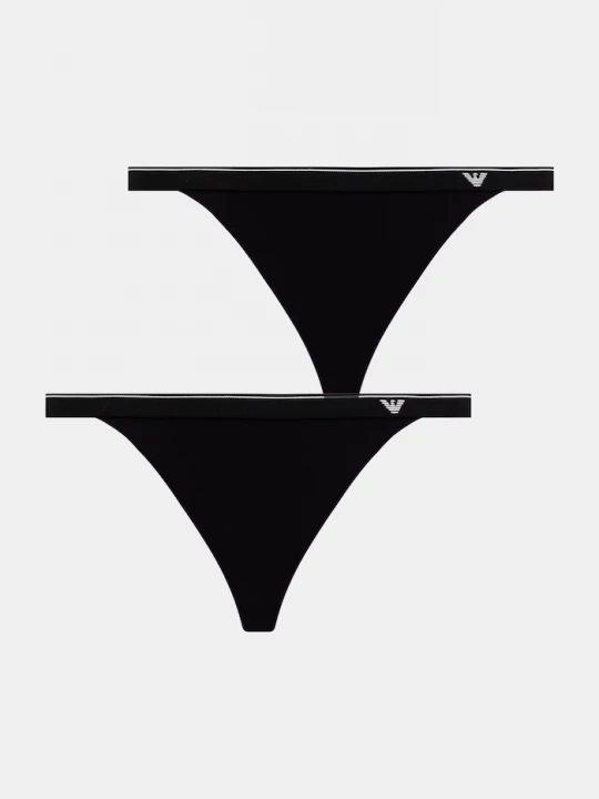 Obrázek produktu Emporio Armani Underwear tanga dámské bavlněné s elastanem 2-pack černá