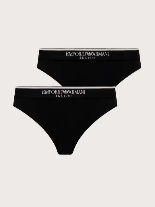 Obrázek produktu Emporio Armani Underwear tanga dámské bavlněné s elastanem 2-pack černá