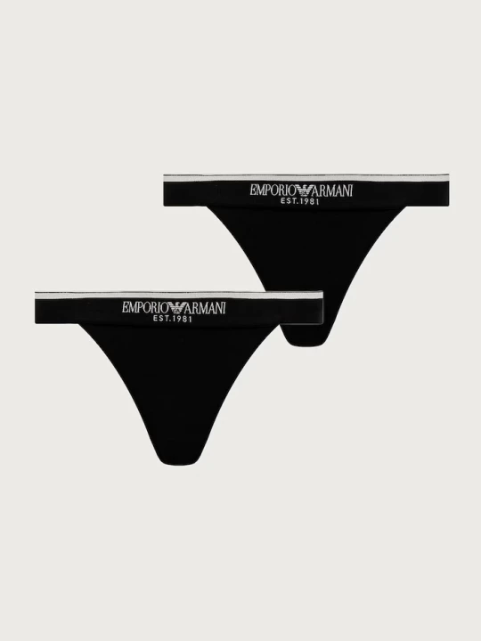 Obrázek produktu Emporio Armani Underwear tanga dámské bavlněné s elastanem 2-pack černá