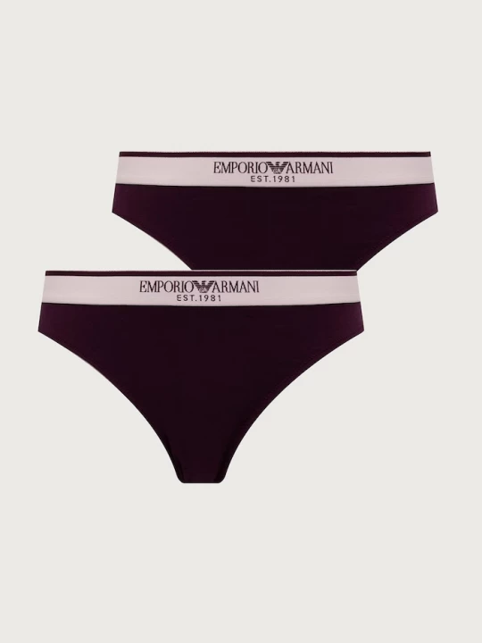 Obrázek produktu Emporio Armani Underwear tanga dámské bavlněné s elastanem 2-pack fialová