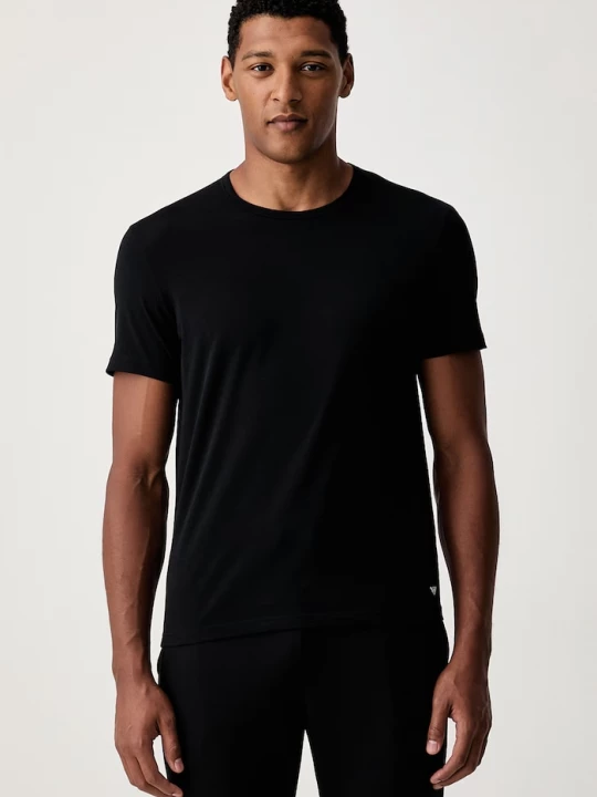 Obrázek produktu Emporio Armani Underwear tričko pánské bavlněné s elastanem 2-pack černá