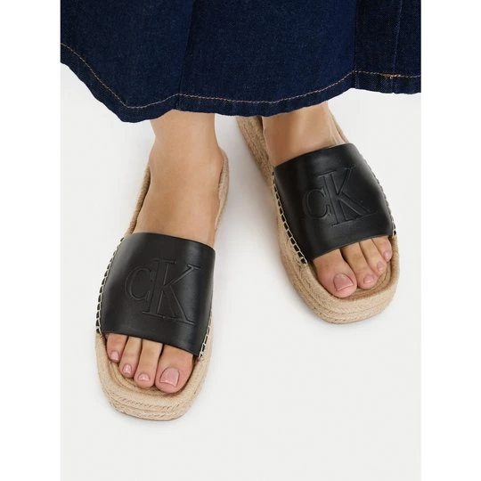 Obrázek produktu Espadrilky Calvin Klein Flatf Espa Mule Lth Mg HW0HW03027 Černá