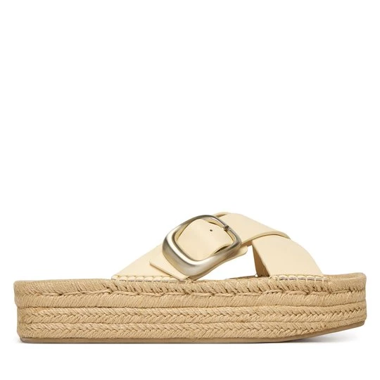 Obrázek produktu Espadrilky Calvin Klein Flatf Espadrill Cross Lth Hdw HW0HW02892 Écru Krémová
