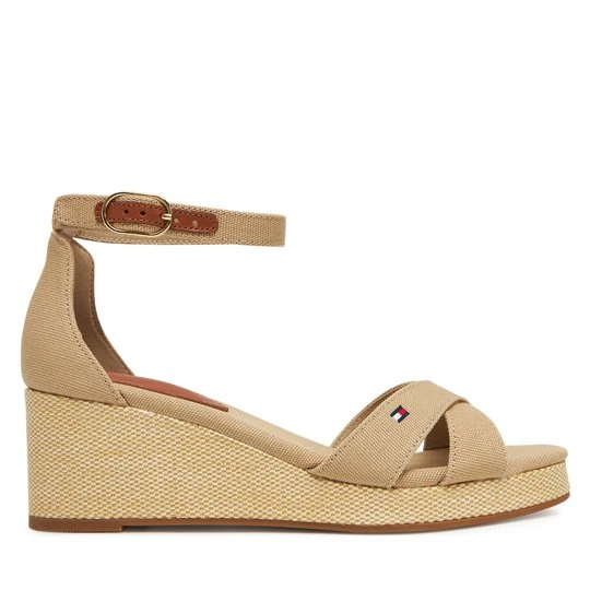 Obrázek produktu Espadrilky Tommy Hilfiger Flag Criss-Cros Mid Wedge Espad FW0FW08481 Béžová