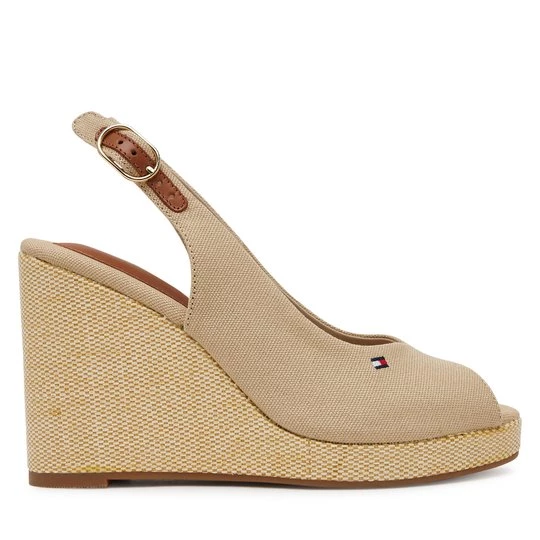 Obrázek produktu Espadrilky Tommy Hilfiger Flag High Wedge Espad Slingback FW0FW08597 Béžová