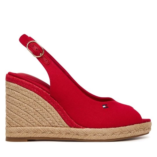 Obrázek produktu Espadrilky Tommy Hilfiger Flag High Wedge Espad Slingback FW0FW09343 Červená
