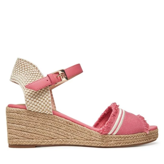 Obrázek produktu Espadrilky Tommy Hilfiger Fringe Canvas Medium Wedge FW0FW08879 Růžová