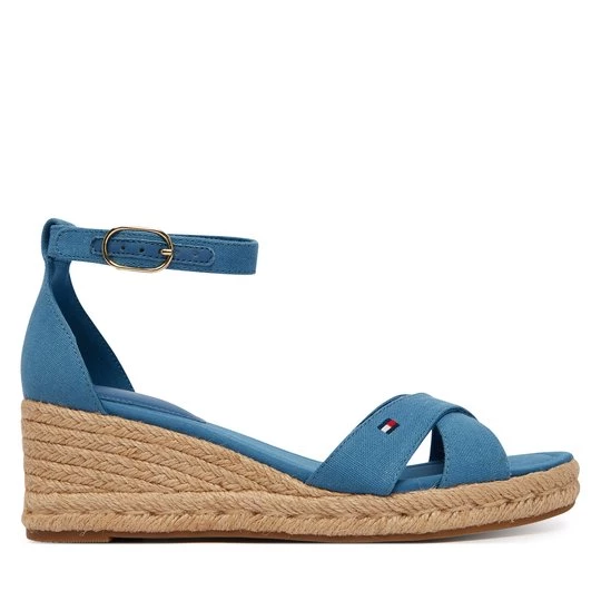 Obrázek produktu Espadrilky Tommy Hilfiger Hemp Crossover Strap Wedge Espadrilles FW0FW09332 Modrá