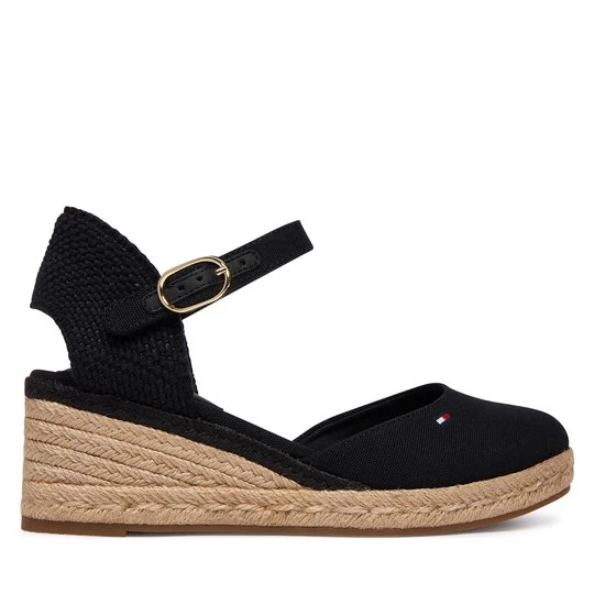 Obrázek produktu Espadrilky Tommy Hilfiger Mid Wedge Espad Closed Toe FW0FW09233 Černá