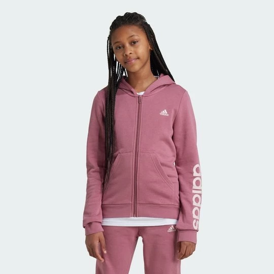 Obrázek produktu Essentials Linear Logo Full-Zip Hoodie Adidas růžová