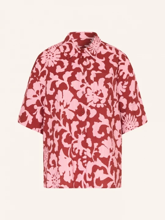 Obrázek produktu Essentiel Antwerp Oversized Košilová Blůza Jommy růžová / tmavě červená