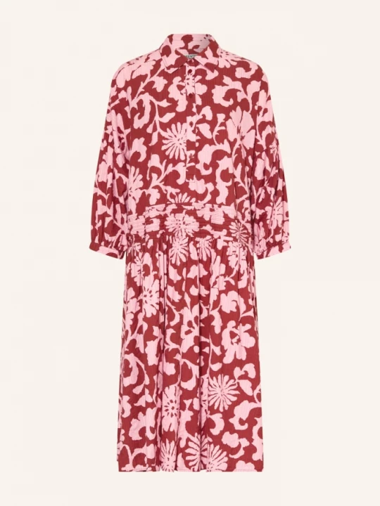 Obrázek produktu Essentiel Antwerp Oversized Košilové Šaty Jea S 3/4 Rukávy tmavě červená / růžová