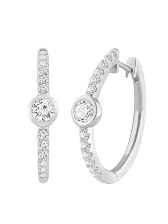 Obrázek produktu ETHISHER DIAMANTEN Náušnice 'Ohrringe aus 375 Weißgold mit Lab Grown Diamant' stříbrná