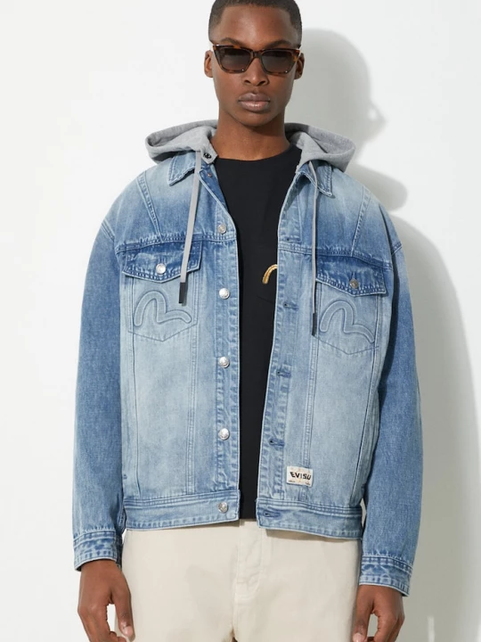 Obrázek produktu Evisu Džínová bunda Evisu Seagull & Evisu Embossed modrá