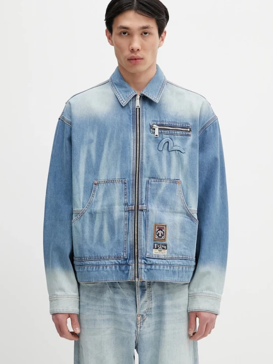 Obrázek produktu Evisu Džínová bunda Evisu Worker Denim w Emboss Kamon modrá