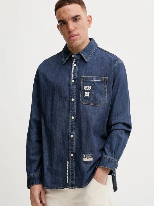 Obrázek produktu Evisu Džínová košile Evisu Daicock Printed námořnická modř