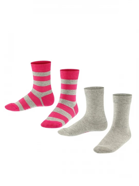 Obrázek produktu FALKE Ponožky 'Happy Stripe' šedý melír / tmavě růžová