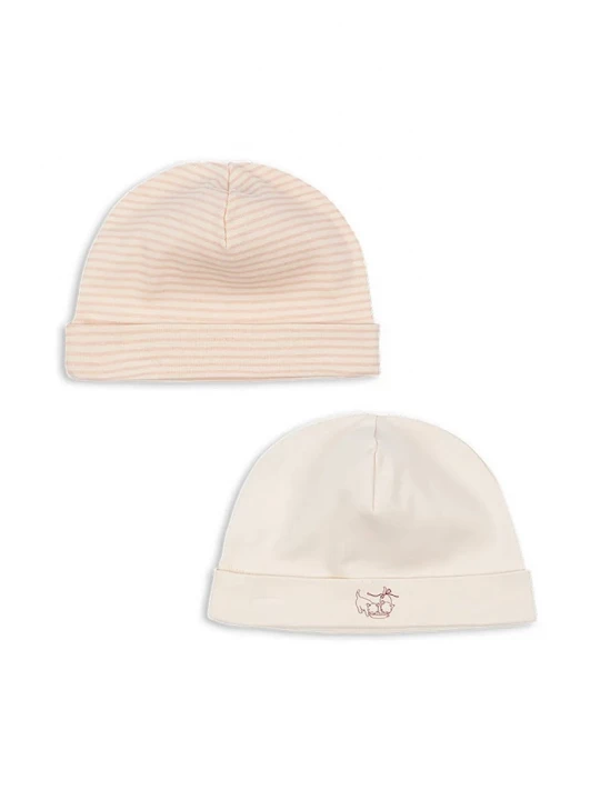 Obrázek produktu Fanga Fontana Dětská bavlněná čepice Fanga Fontana FIO STRIPE 2 PACK BEANIE OCS 2-pack béžová