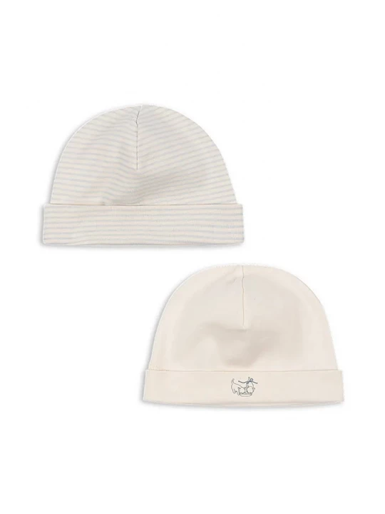 Obrázek produktu Fanga Fontana Dětská bavlněná čepice Fanga Fontana FIO STRIPE 2 PACK BEANIE OCS 2-pack béžová