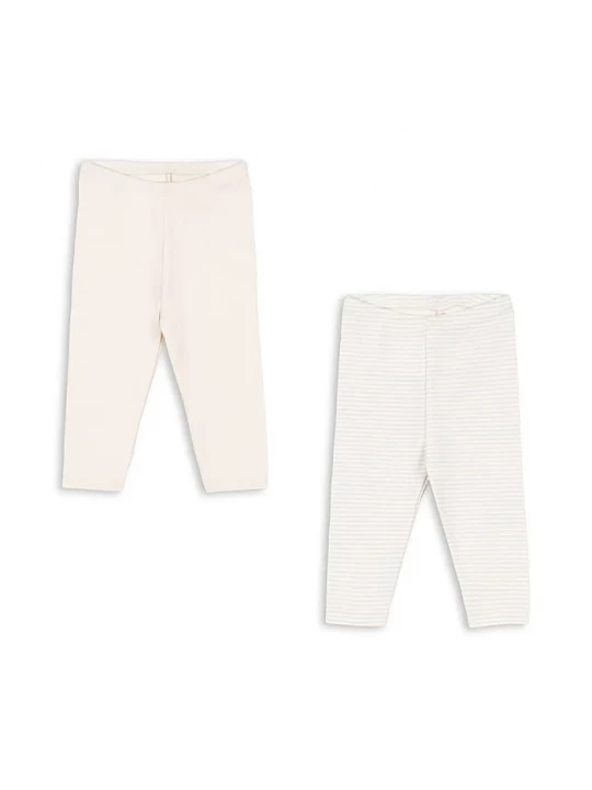 Obrázek produktu Fanga Fontana Dětské bavlněné legíny Fanga Fontana FIO STRIPE 2 PACK PANTS OCS 2-pack béžová