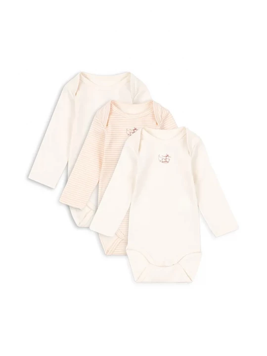 Obrázek produktu Fanga Fontana Kojenecké body Fanga Fontana FIO STRIPE 3 PACK LS BODY OCS 3-pack béžová