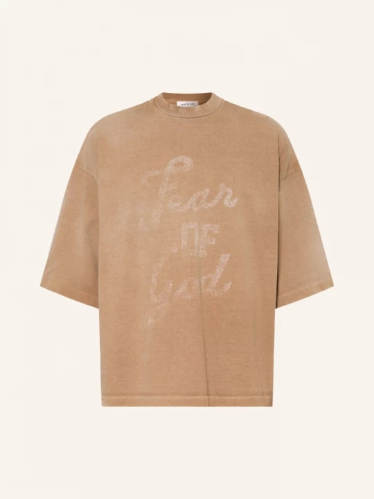 Obrázek produktu Fear Of God Oversized Tričko světle hnědá / tmavě šedá
