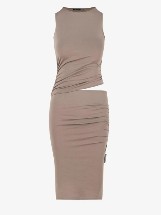 Obrázek produktu FEMSSY Šaty 'TALIA DRESS BROWN' béžová