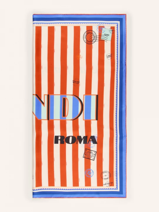 Obrázek produktu Fendi Hedvábný Šátek červená / režná / modrá