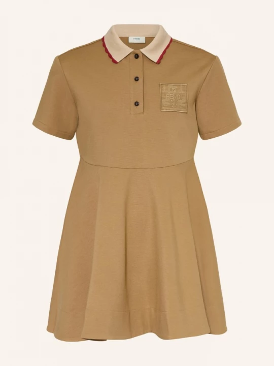 Obrázek produktu Fendi Jerseyové Šaty S Košilovým Střihem velbloudí / béžová / tmavě červená