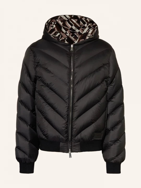 Obrázek produktu Fendi Oboustranná Péřová Bunda černá / hnědá / bílá