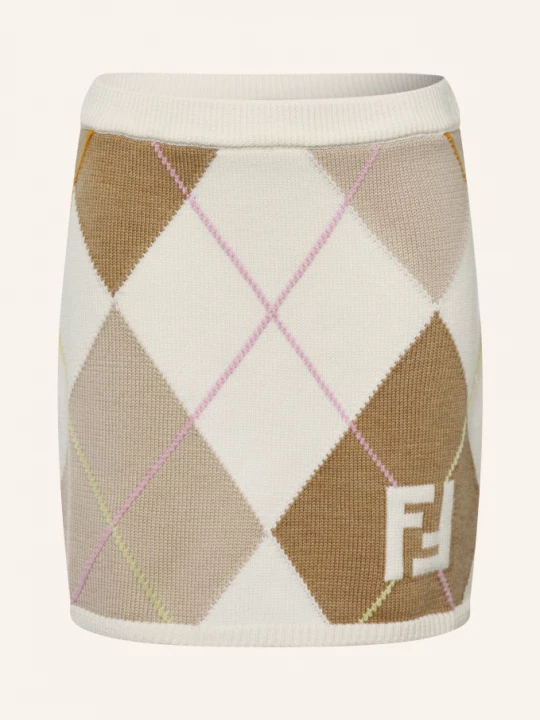 Obrázek produktu Fendi Pletená Sukně krémová / světle hnědá / světle fialová