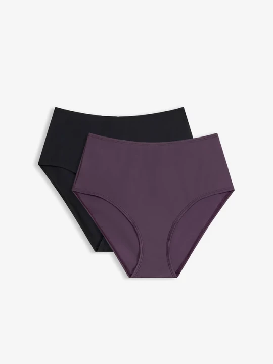 Obrázek produktu Figi bikini high waist (2 pary) BonPrix fioletowy