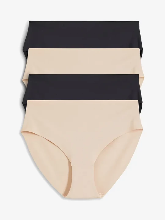 Obrázek produktu Figi maxi panty bez widocznych szwów, z mikrofazy (4 pary) BonPrix beżowy