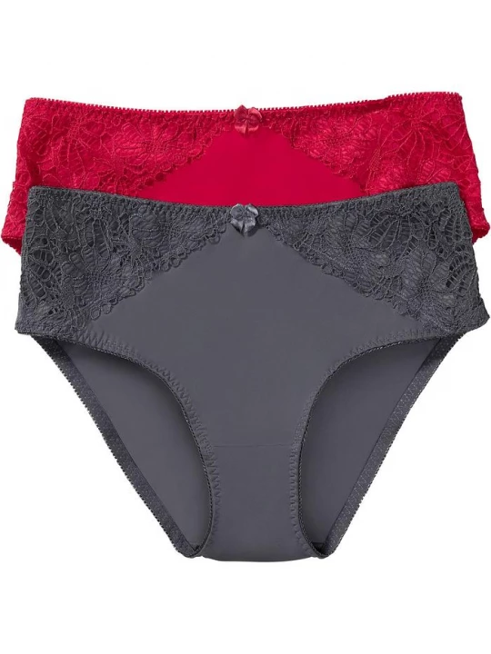 Obrázek produktu Figi maxi z koronką (2 pary) BonPrix czerwony