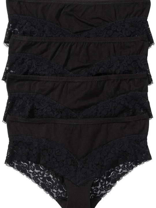 Obrázek produktu Figi panty z koronką (4 pary) BonPrix czarny