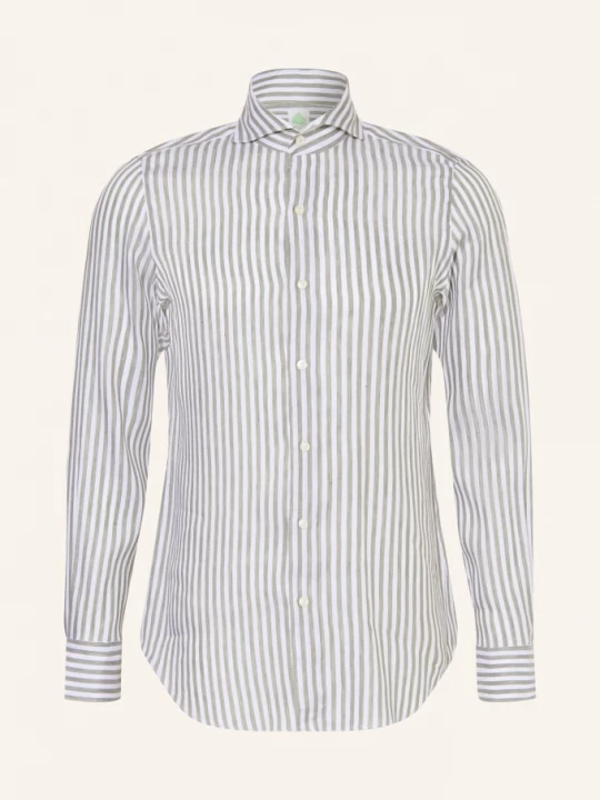 Obrázek produktu Finamore 1925 Košile Tokyo Sergio Slim Fit S Lnem olivová / bílá