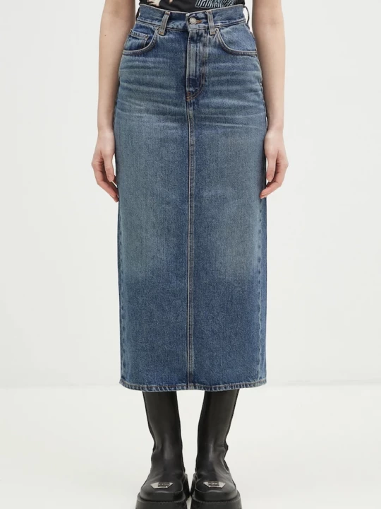 Obrázek produktu Fiorucci Bavlněná džínová sukně Fiorucci Denim Midi námořnická modř
