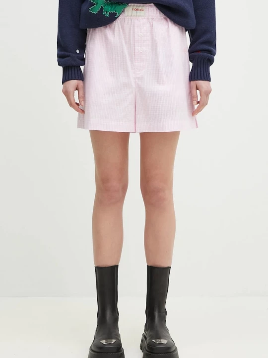 Obrázek produktu Fiorucci Bavlněné šortky Fiorucci Gingham Logo růžová