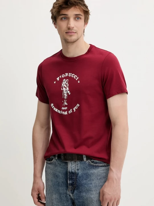 Obrázek produktu Fiorucci Bavlněné tričko Fiorucci Burgundy Dreaming of You Regular Fit T-Shirt burgundské