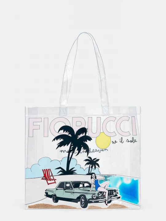Obrázek produktu Fiorucci Kabelka Fiorucci Beach Print Pvc Tote průhledná