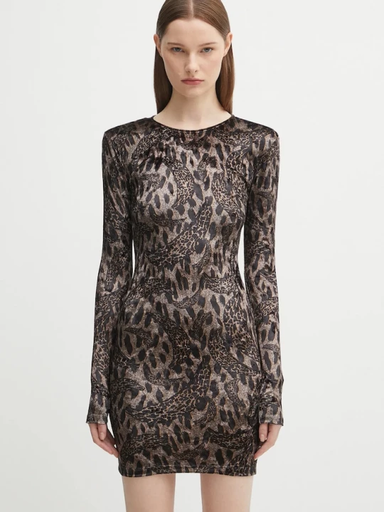 Obrázek produktu Fiorucci Velurové šaty Fiorucci Banimalier Print Velour Padded Mini hnědá