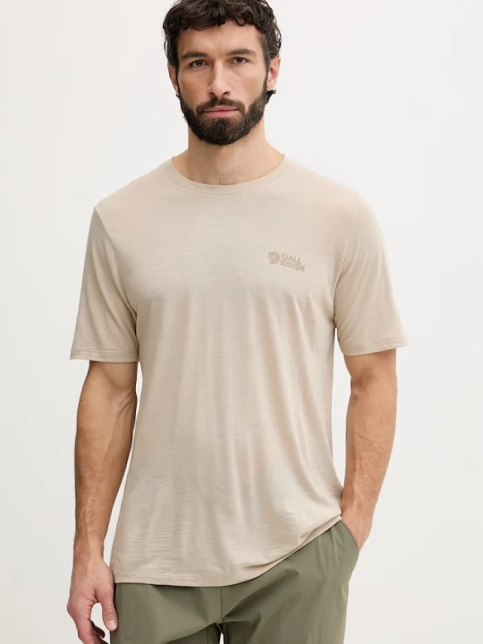 Obrázek produktu Fjallraven tričko pánské s příměsí vlny Abisko Wool Fjällräven béžová