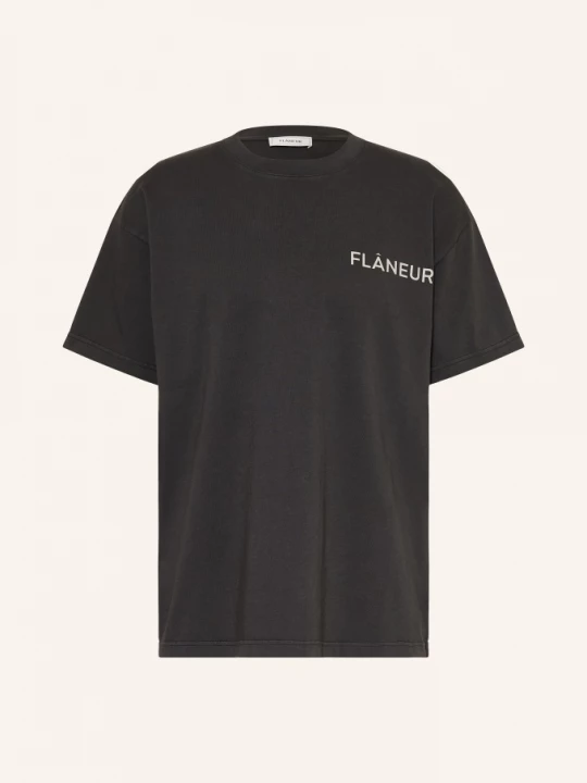 Obrázek produktu Flâneur Oversized Tričko Double Logo tmavě šedá / krémová