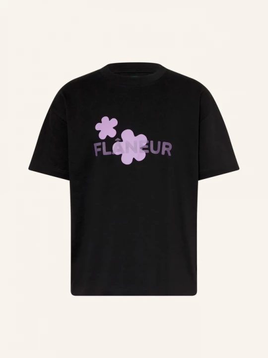 Obrázek produktu Flâneur Oversized Tričko Organic Flower černá / fialová