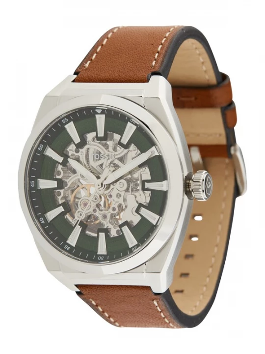 Obrázek produktu FOSSIL Analogové hodinky 'Everett'  koňaková / tmavě zelená / stříbrná